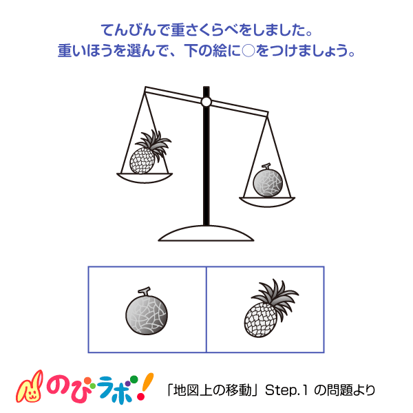 やってみよう「重さくらべ」の問題12