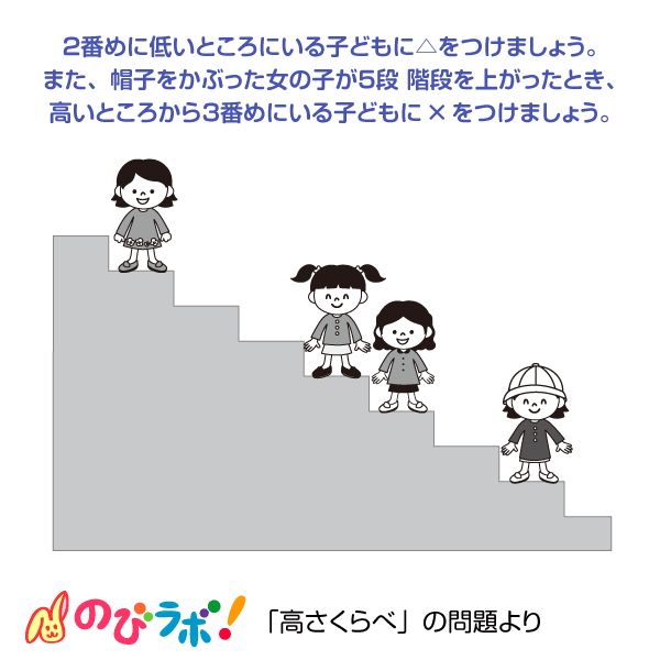 やってみよう「高さくらべ」の問題8