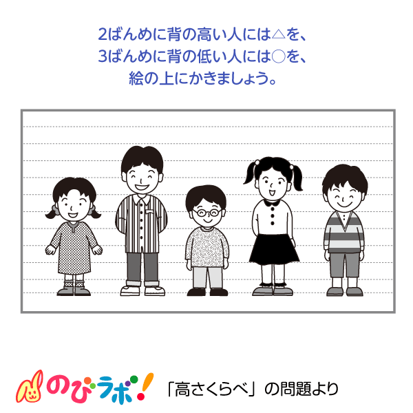 やってみよう「高さくらべ」の問題9