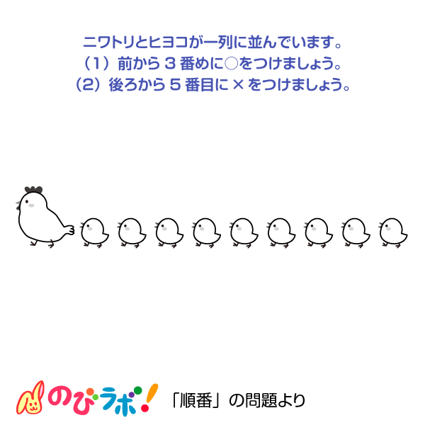 やってみよう「順番」の問題9