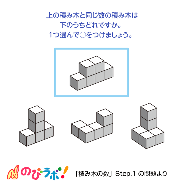 やってみよう「積み木の数」の問題15