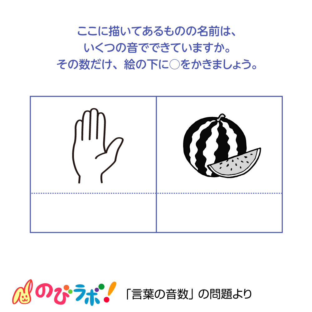 やってみよう「言葉の音数」の問題16