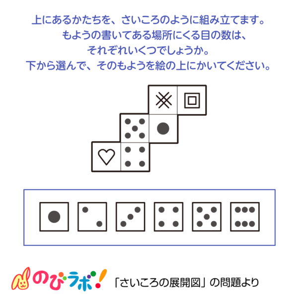 やってみよう「さいころの展開図」の問題16